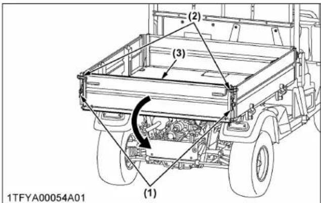 KUBOTA RTV-X1130 - Pour retirer le hayon - 1