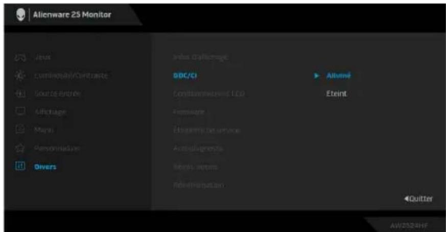 ALIENWARE AW2524HF - DDC/CI - 1