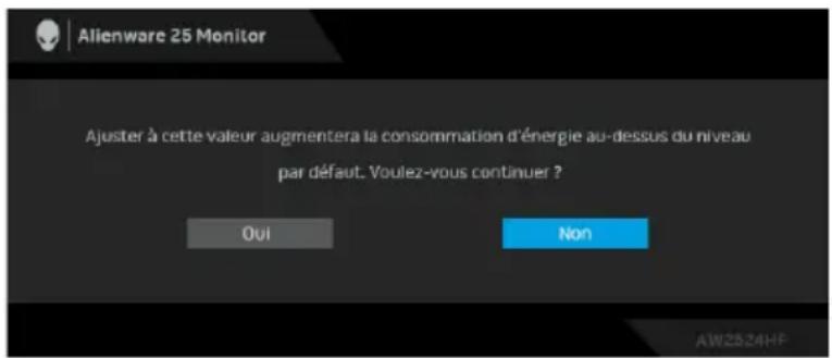 ALIENWARE AW2524HF - Messages d'avertissement OSD - 4