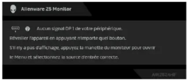 ALIENWARE AW2524HF - Messages d'avertissement OSD - 12