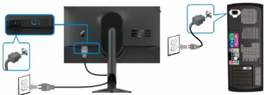 ALIENWARE AW2524HF - Connexion des câbles HDMI et USB (en option) - 2