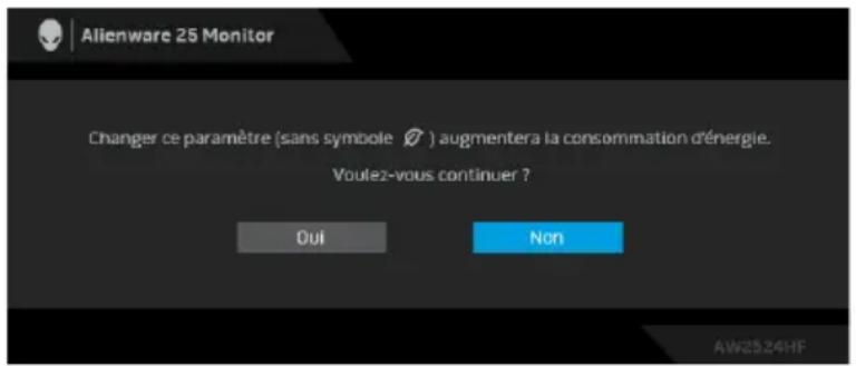 ALIENWARE AW2524HF - Messages d'avertissement OSD - 8