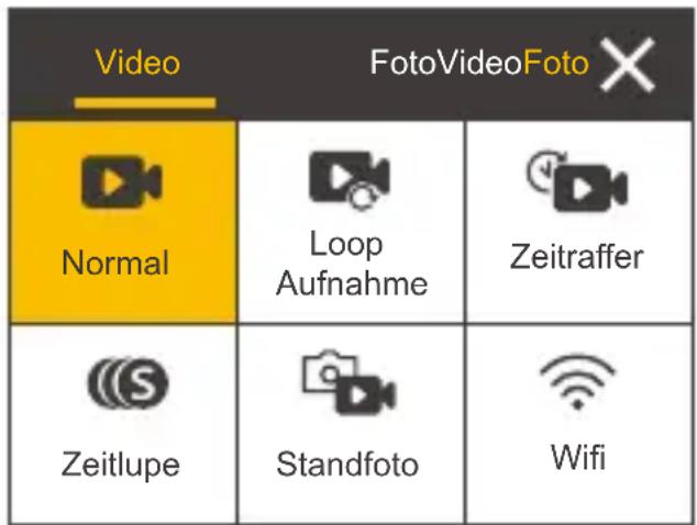 Akaso Brave 6 Plus - Öffnen des Modusmenüs - 1