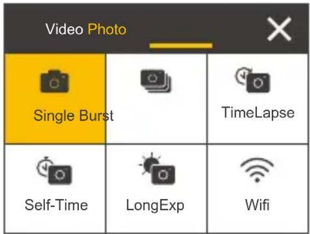 Akaso Brave 6 Plus - Entering the mode menu - 2