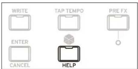 WRITE TAP TEMPO PRE FX ENTER HELP CANCEL