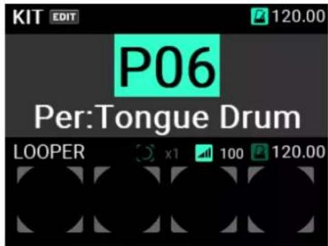 KORG MPS-10 - Sélection d'un kit ('KIT') via la commande VALUE - 2