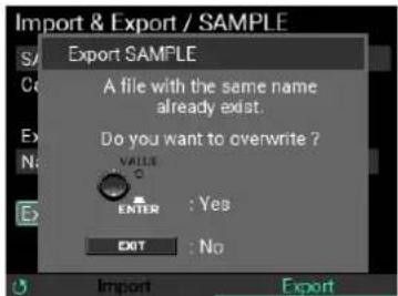 KORG MPS-10 - Procédure d'exportation d'échantillons ('SAMPLE') - 4