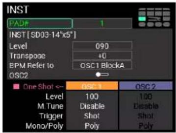 KORG MPS-10 - Menu d'édition "INST" - 1