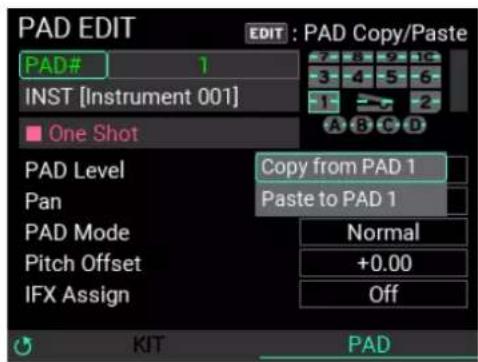 KORG MPS-10 - Copier les réglages entre pads - 1