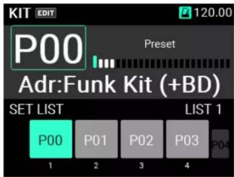 KORG MPS-10 - Mode SET LIST - 1
