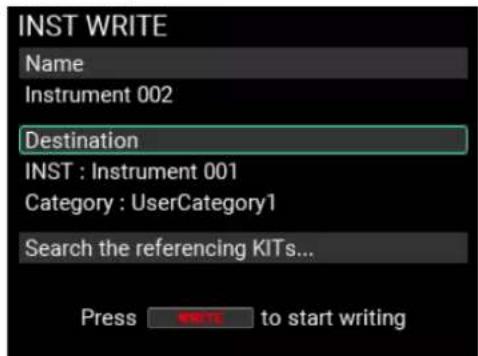 KORG MPS-10 - Sauvegarde d'un instrument ('INST') - 3