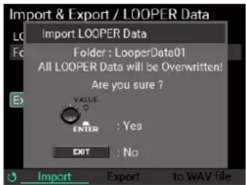 KORG MPS-10 - Procédure d'importation des données du Looper - 3