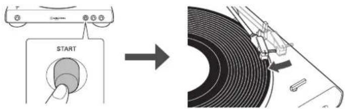 AUDIO TECHNICA AT-LP60xBTB - Appuyez sur le bouton START. - 1