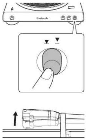 AUDIO TECHNICA AT-LP60xBTB - Appuyez sur le bouton de levage du bras de lecture. - 1
