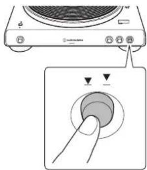 AUDIO TECHNICA AT-LP60xBTB - Appuyez sur le bouton de levage du bras de lecture. - 1