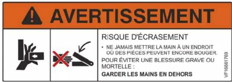 KUBOTA RA2071T - Autocollants DANGER, AVERTISSEMENT et ATTENTION sur la machine - 3