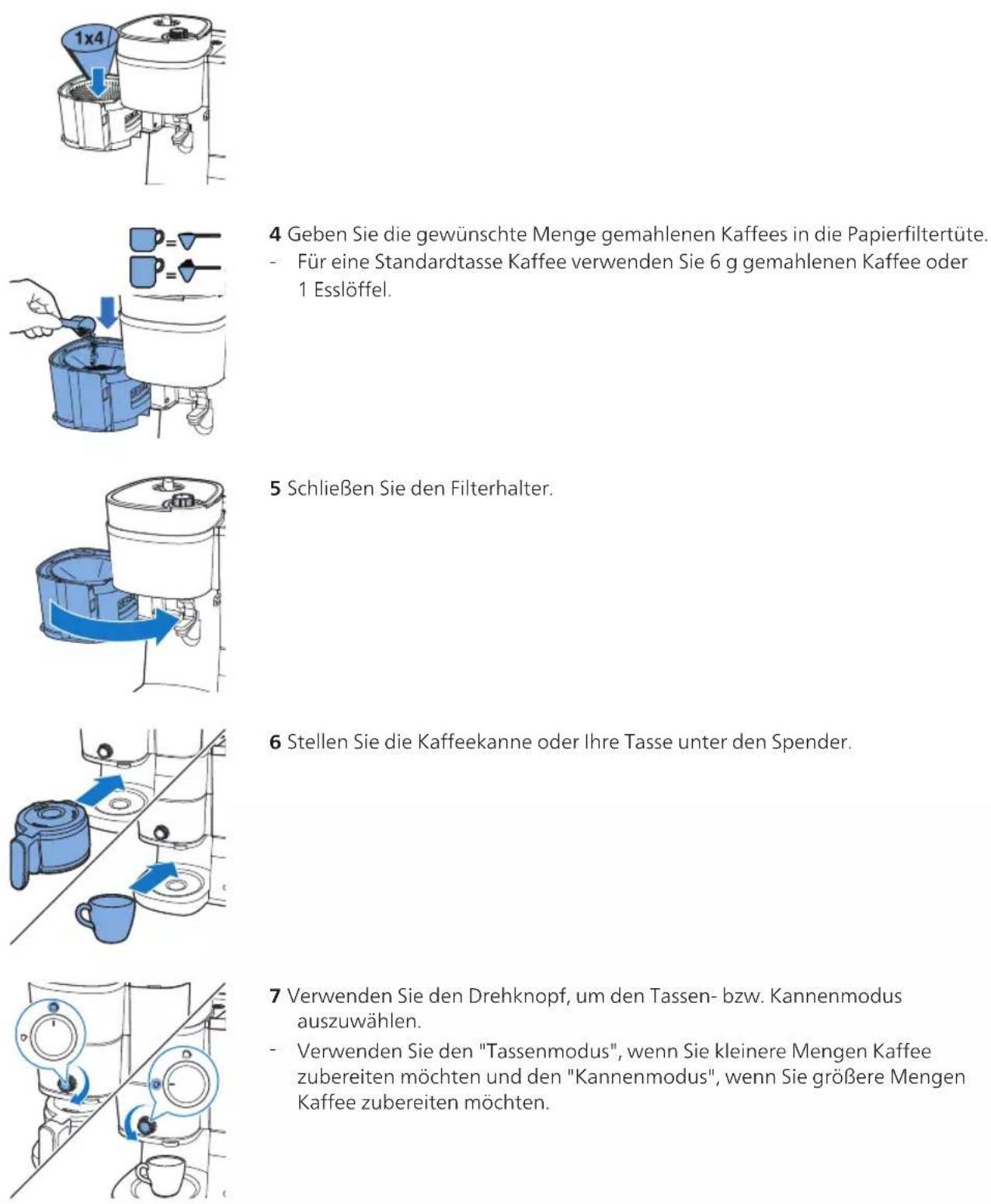 PHILIPS HD7888 - Verwenden von gemahlenem Kaffee - 3