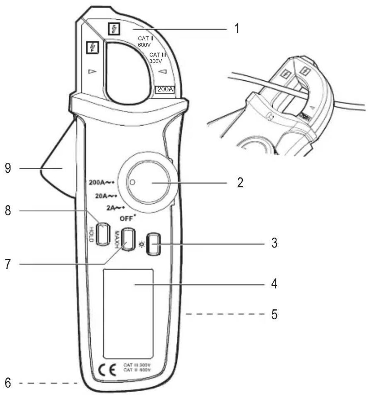 VOLTCRAFT VC-310 - ELÉMENTS DE FONCTIONNEMENT - 1