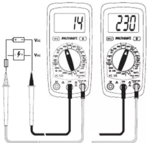 VOLTCRAFT DT-TEST-KIT 150 - a) Multimeter inschakelen - 2