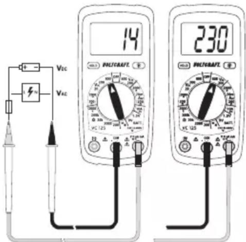 VOLTCRAFT DT-TEST-KIT 150 - b) Spannungsmessung „V“ - 1