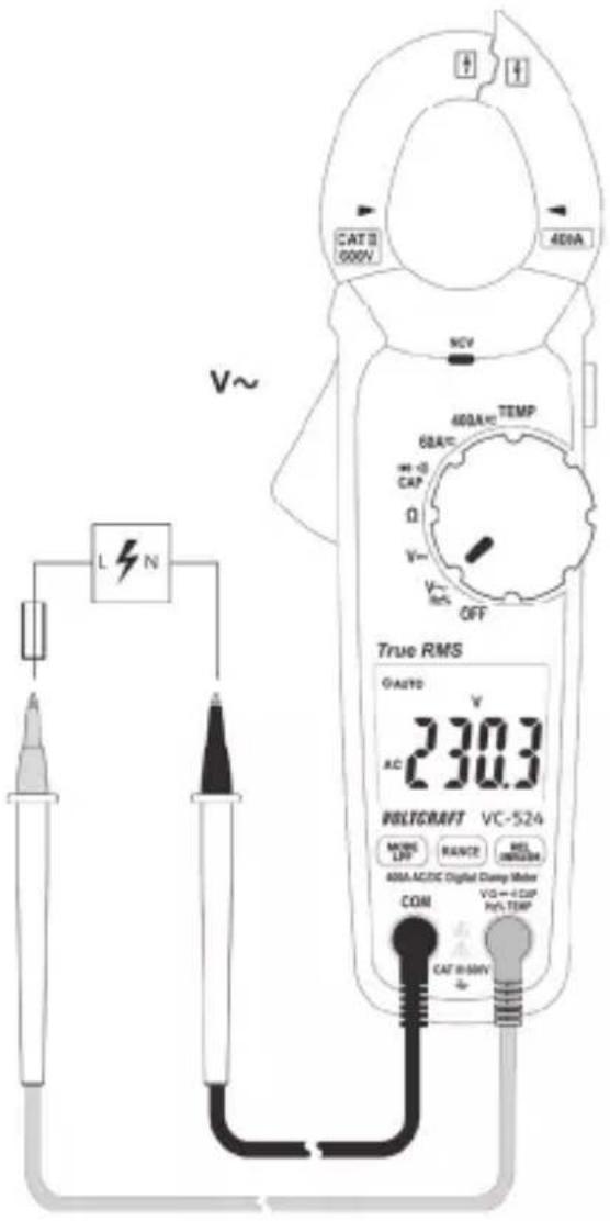 VOLTCRAFT VC-524 - Spanningsmeting "V" - 1