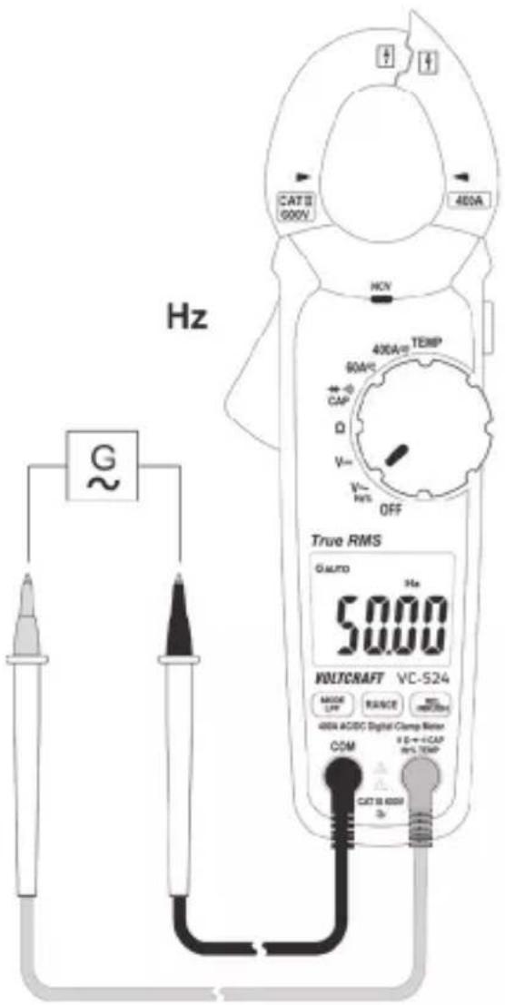 VOLTCRAFT VC-524 - Voor het meten van frequenties gaat u als volgt te werk: - 1
