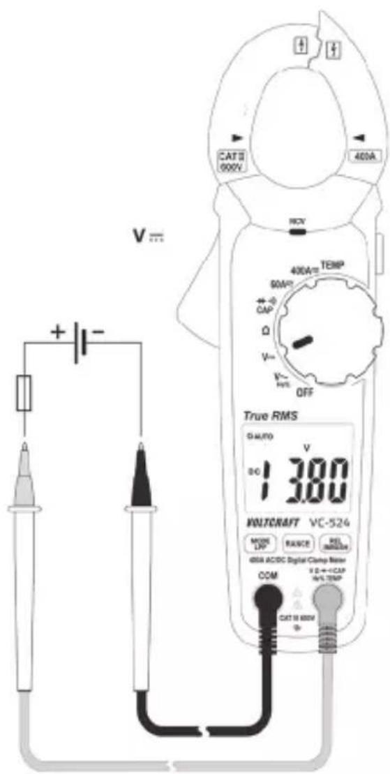 VOLTCRAFT VC-524 - Follow the steps below to measure DC (V) voltages: - 2