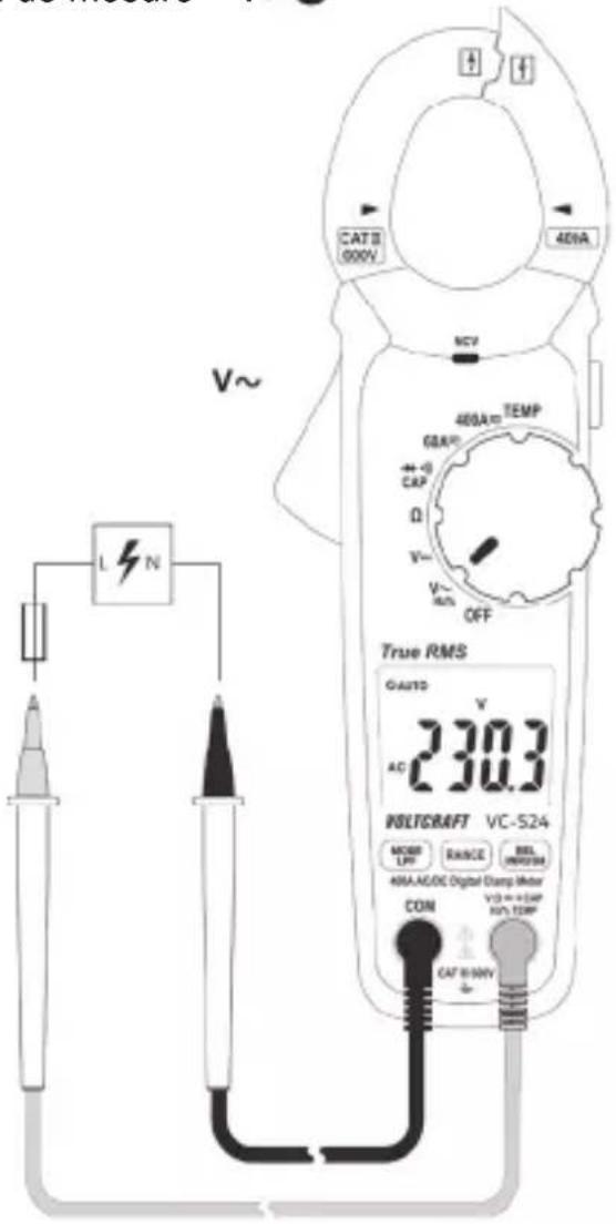VOLTCRAFT VC-524 - Mesure de la tension « V » - 2