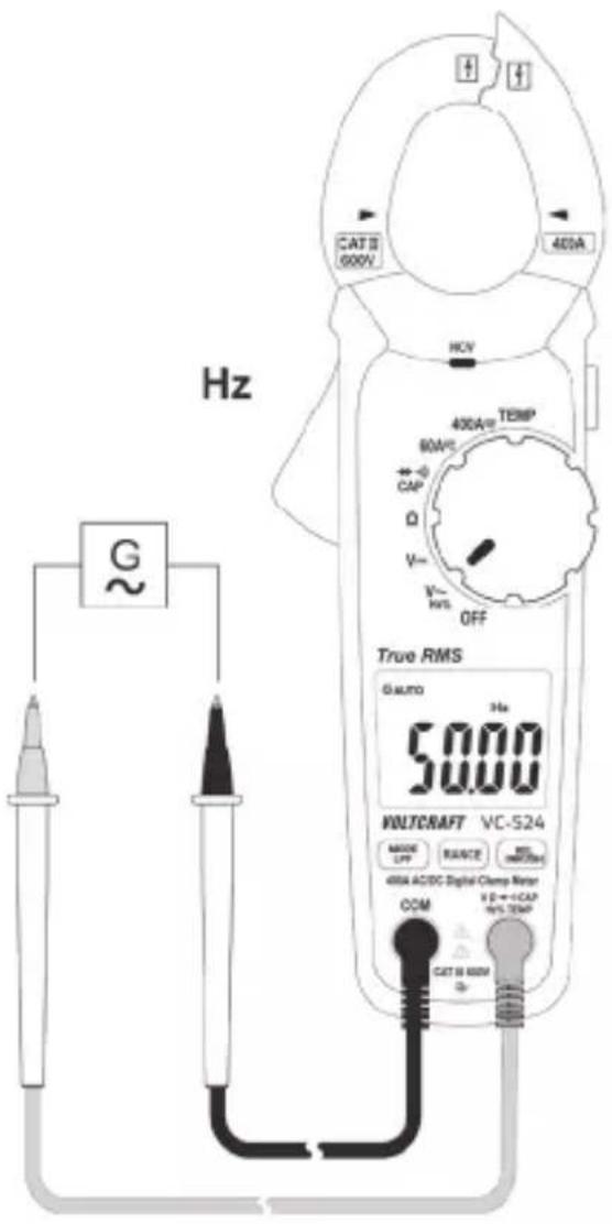 VOLTCRAFT VC-524 - Proceed as follows to take a frequency measurement: - 1