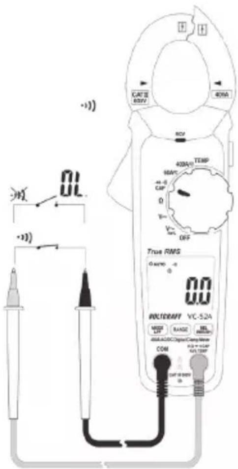 VOLTCRAFT VC-524 - Conducting a continuity test - 2