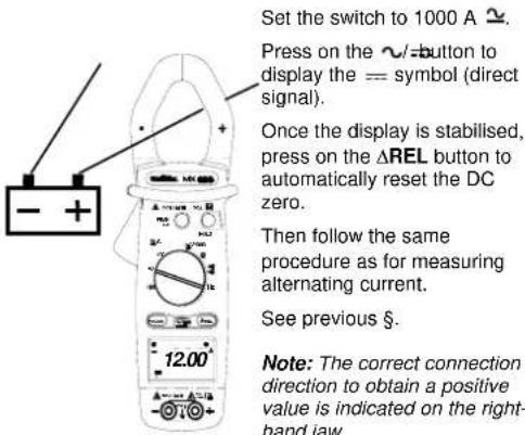 METRIX MX 650 - Measurement of direct current (MX 655 only) - 1