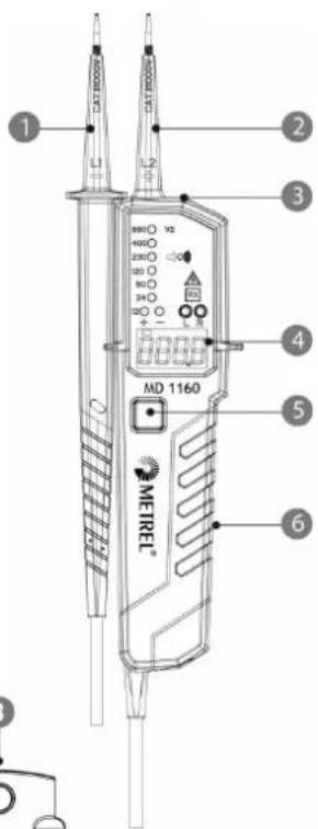 1 2 3 4 5 6 L1 L2 880 VZ 400 200 90 34 MD 1160 METREL®