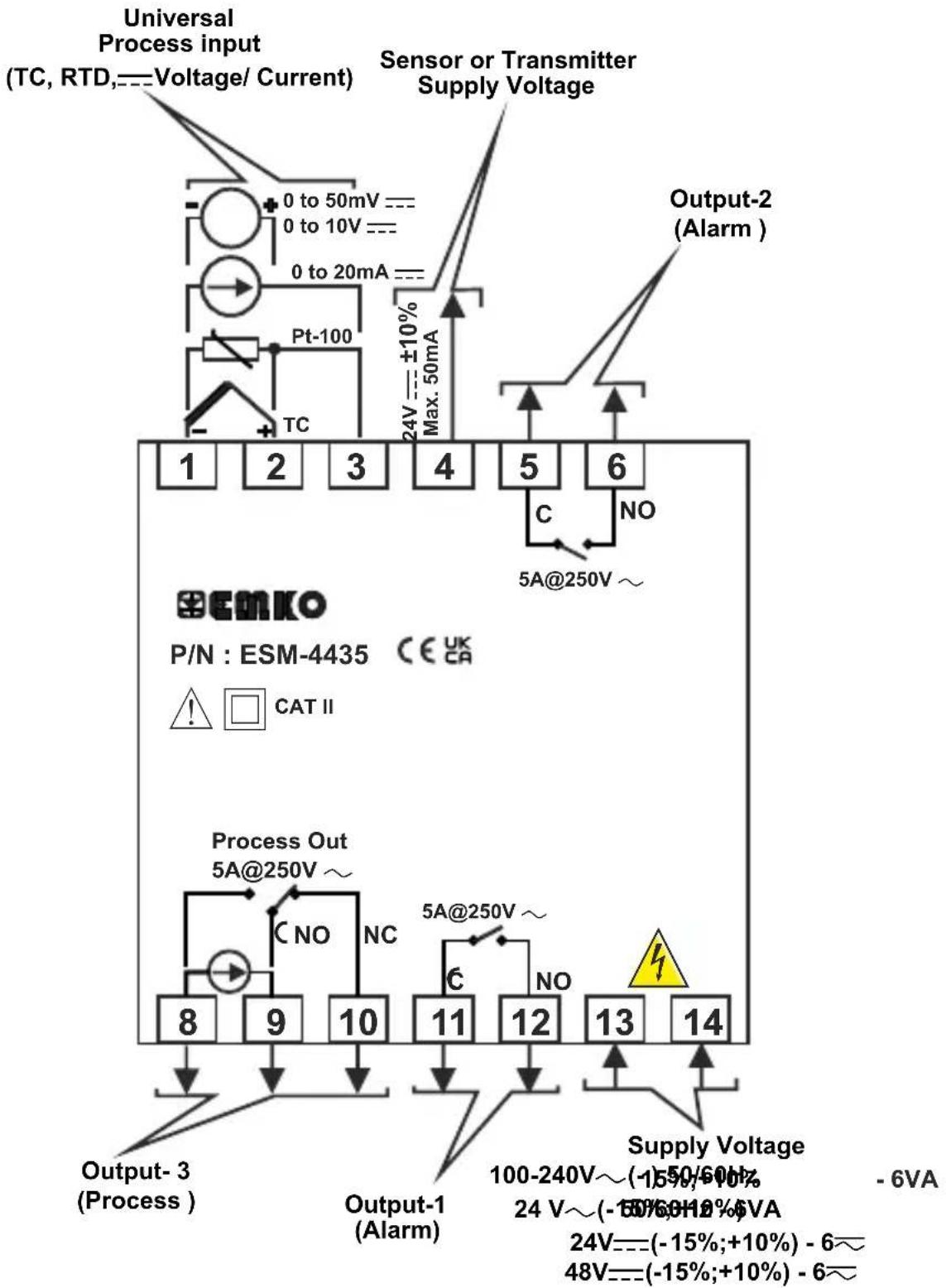 Emko ESM-4435 - Electrical Wirings - 1
