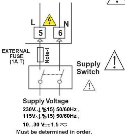 Emko ESM-3711-CN - Supply Voltage Input Connection of the Device - 1