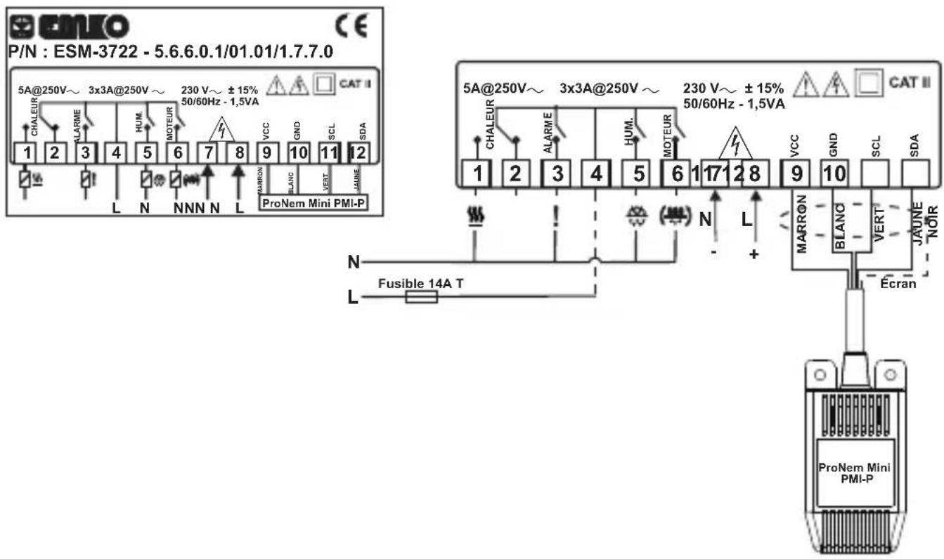 Emko ESM-3722 - Étiquette de l'appareil et schéma de connexion - 2