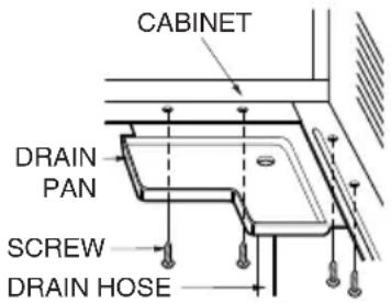 CABINET DRAIN PAN SCREW DRAIN HOSE