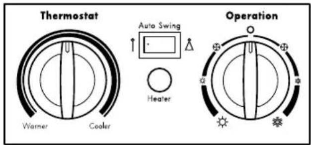 Thermostat Warner Cooler Auto Swing Heater Operation