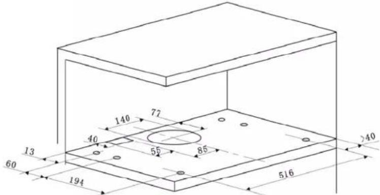 CANDY CBT625/2X/1/4U - INSTALLATION (sur un meuble) - 2