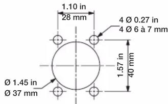1.10 in 28 mm 4 Ø 0.27 in 4 Ø 6 à 7 mm 1.57 in 40 mm Ø 1.45 in Ø 37 mm
