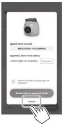 FUJIFILM Instax Pal - Lorsqu'un appareil photo est connecté, appuyez sur [Fermer]. - 1