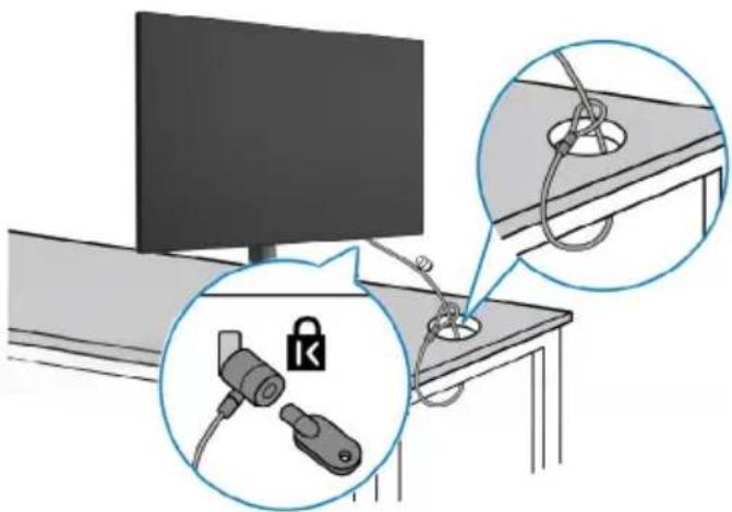 DELL U2724D - Sécurisation de votre moniteur à l'aide d'un antivol Kensington (en option) - 1