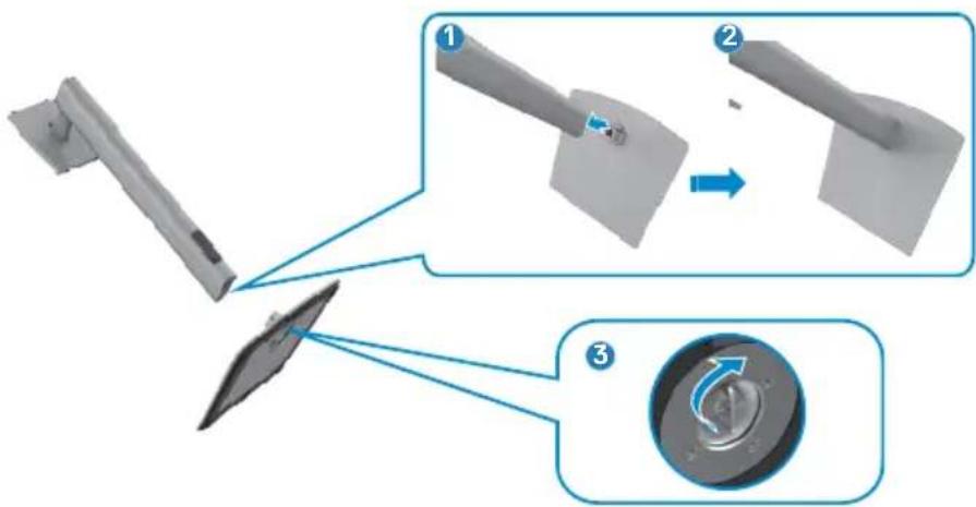 DELL U2724D - Pour fixer le socle du moniteur : - 3