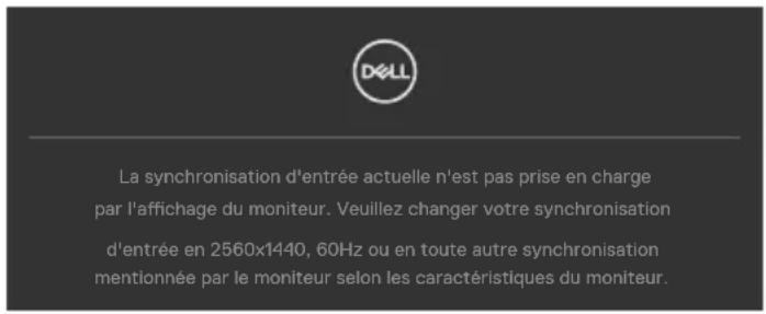 DELL U2724D - Messages d'alerte OSD - 1