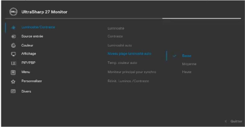 DELL U2724D - Utiliser le menu principal - 4