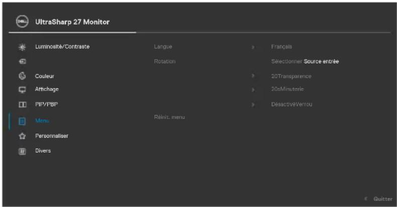 DELL U2724D - sous-menus - 2