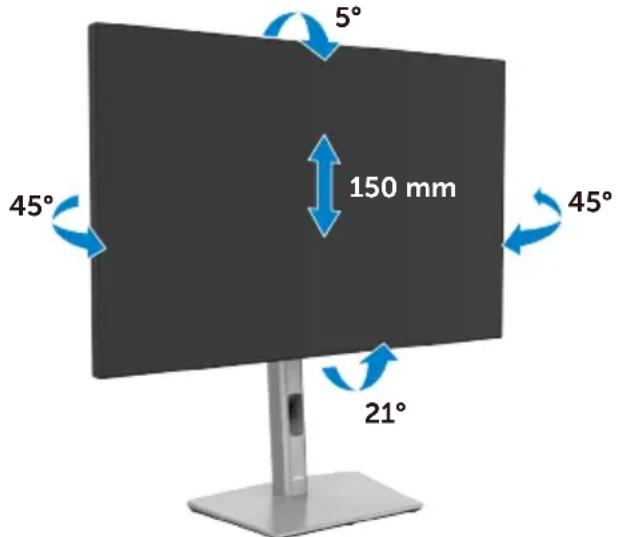 DELL U2724D - Inclinaison, rotation et extension verticale - 1
