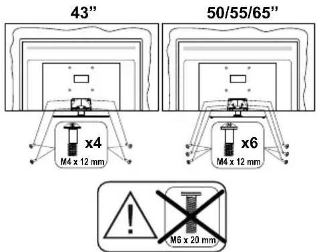 PANASONIC TX-50MX700E - Montaggio del piedistallo - 3
