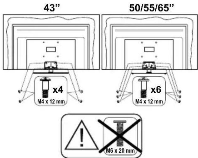 PANASONIC TX-65MX700E - Τοποθέτηση της βάσης - 3