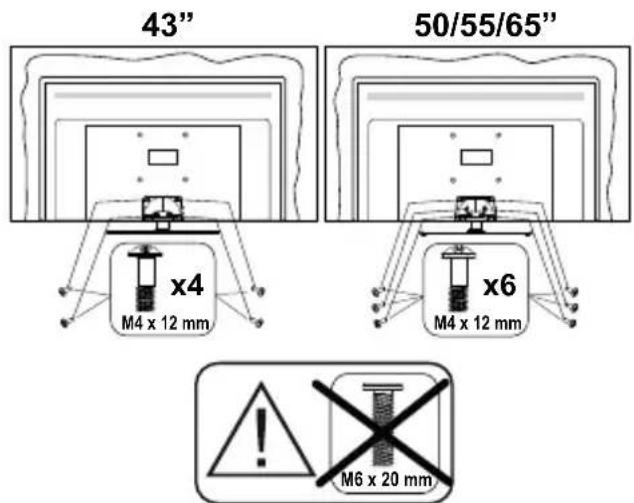 PANASONIC TX-65MX700E - Montar o pedestal - 3
