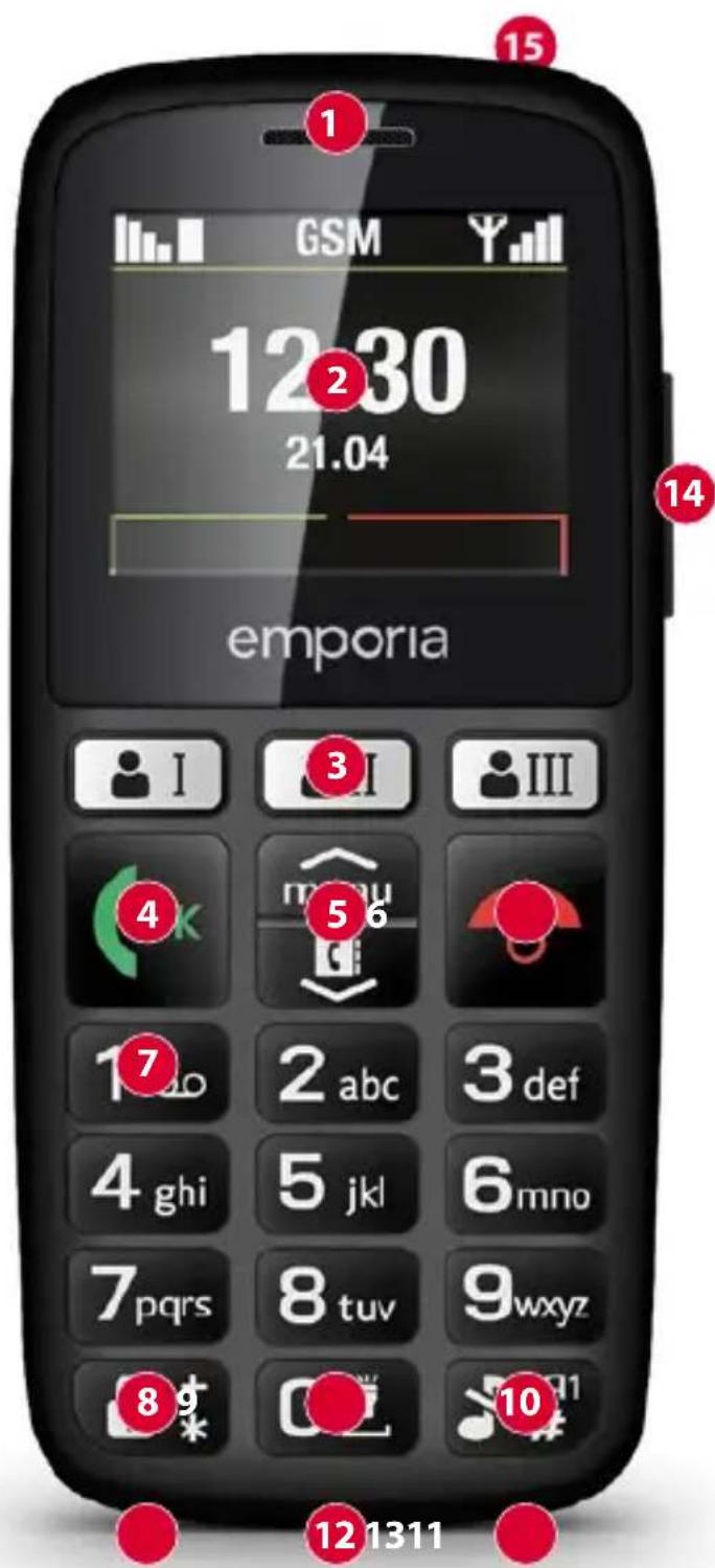 EMPORIA Happy - APERÇU DE VOTRE TÉLÉPHONE PORTABLE - 1